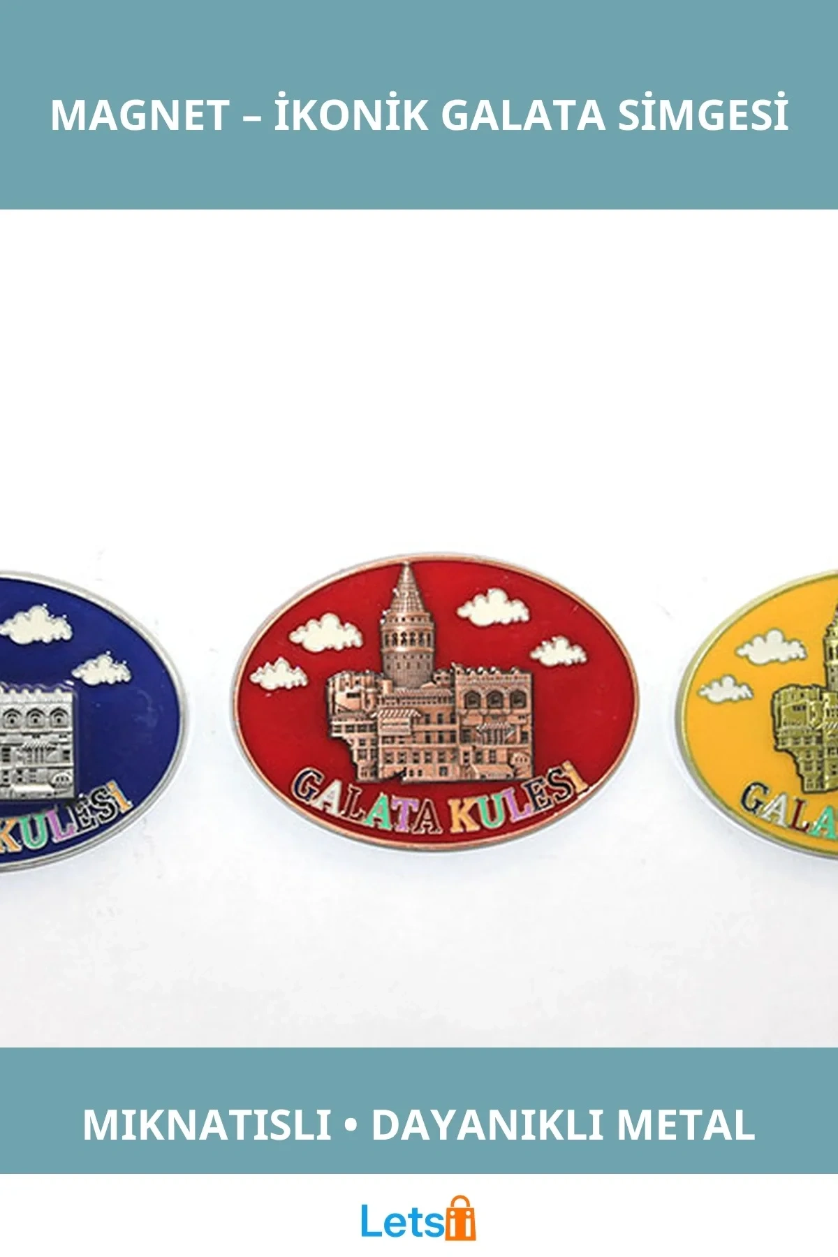 Yöresel Galata Kulesi Magnet Şık Metal Dekoratif Hediye