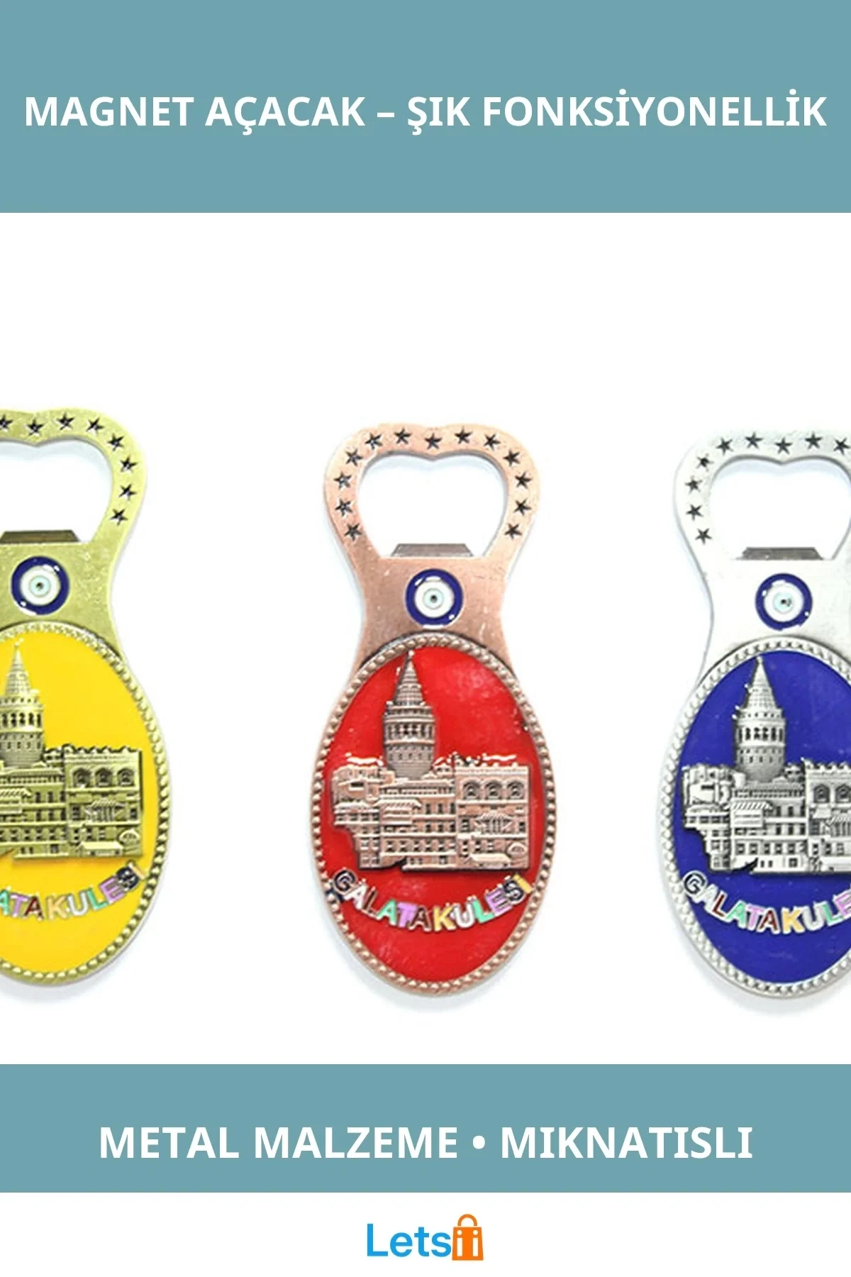 Yöresel Galata Kulesi Magnet ve Açacak Metal Dekoratif ve Fonksiyonel