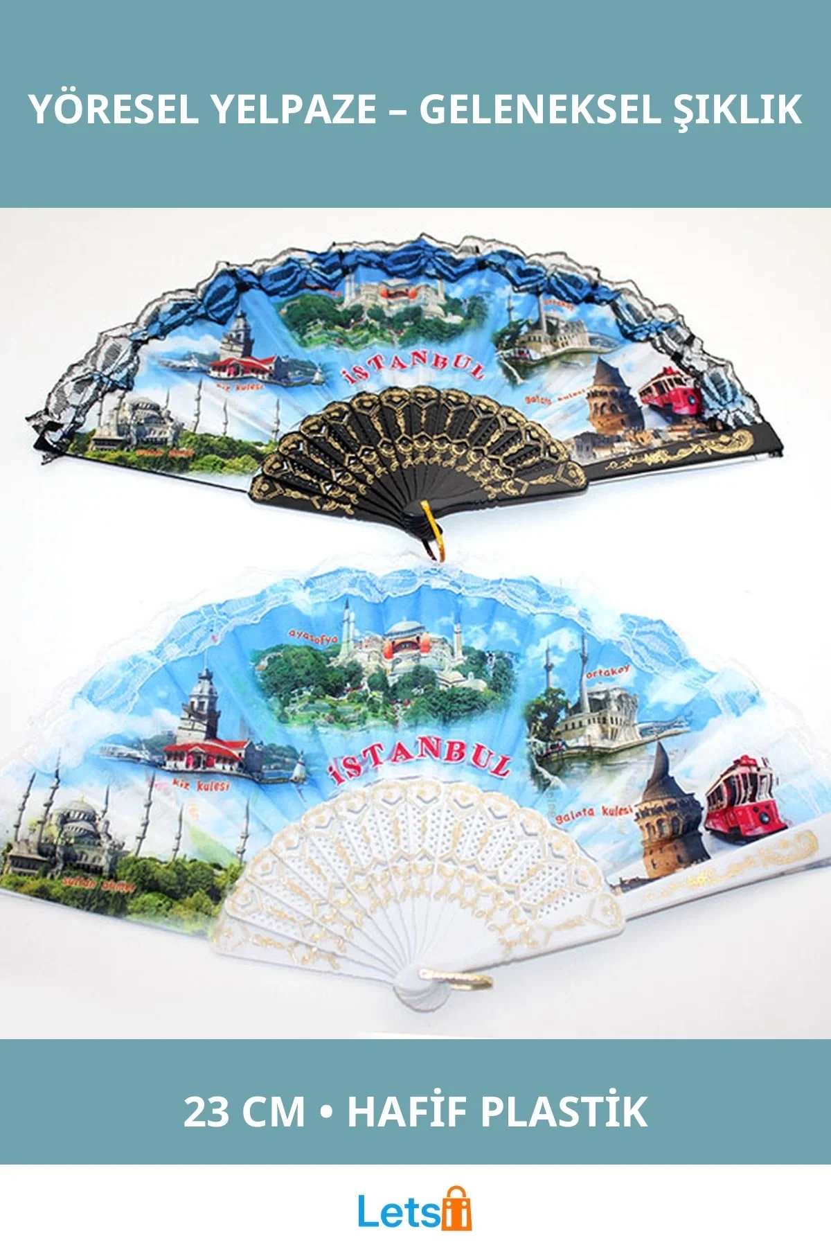 Yöresel Hafif Plastik Serinletici Yelpaze 23 cm