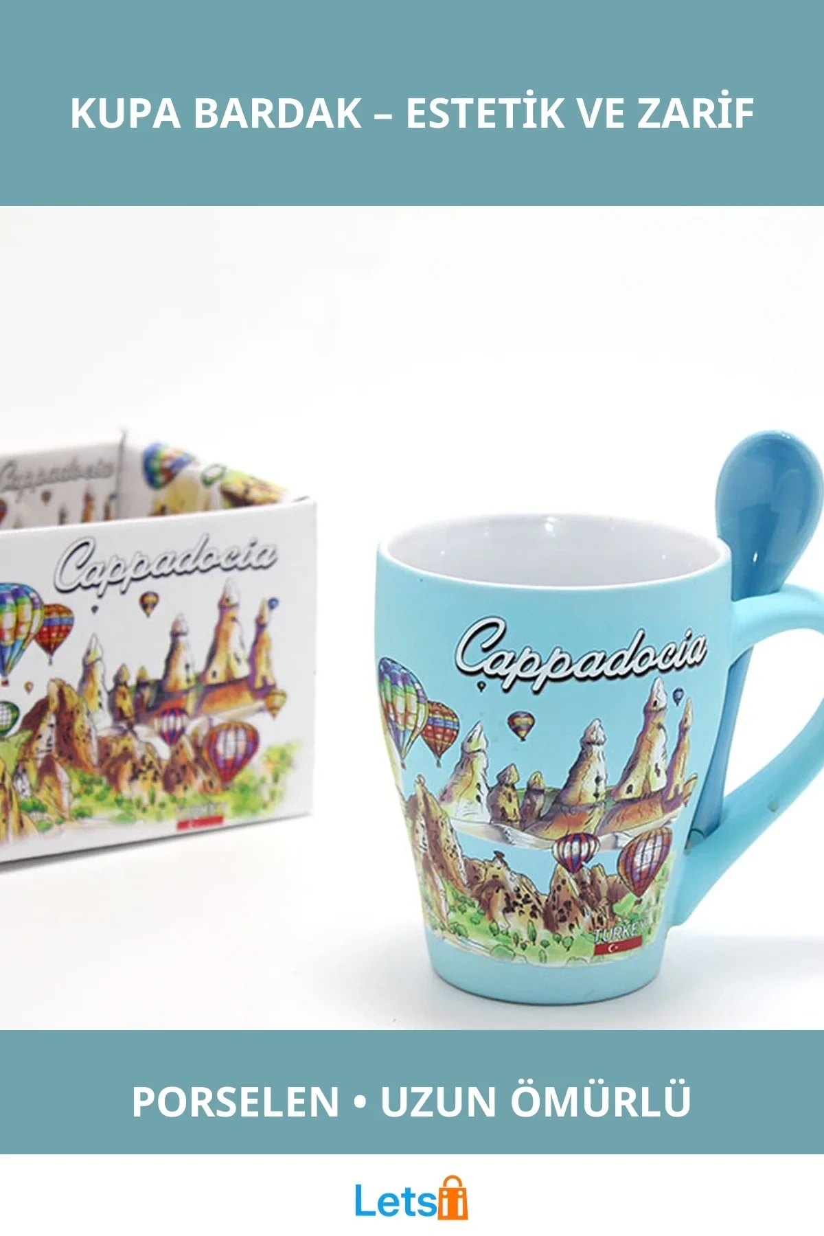 Yöresel Motifli Şık Porselen Tekli Kupa Bardak