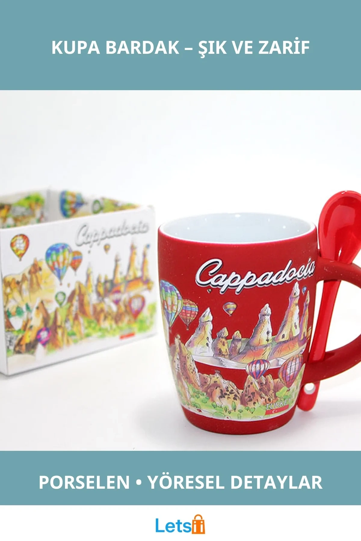Yöresel Motifli Zarif Porselen Tekli Kupa Bardak