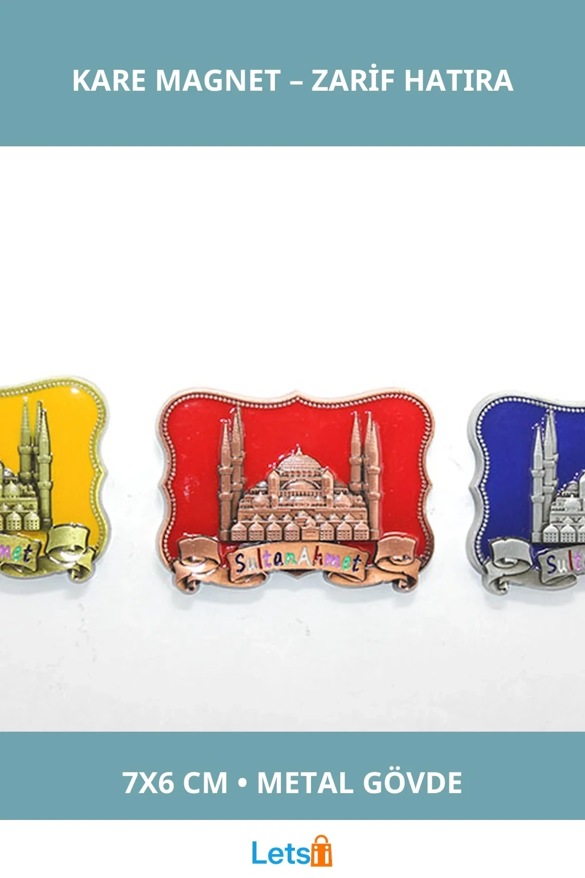 Yöresel Sultanahmet Magnet Kare Tasarım 7x6 cm