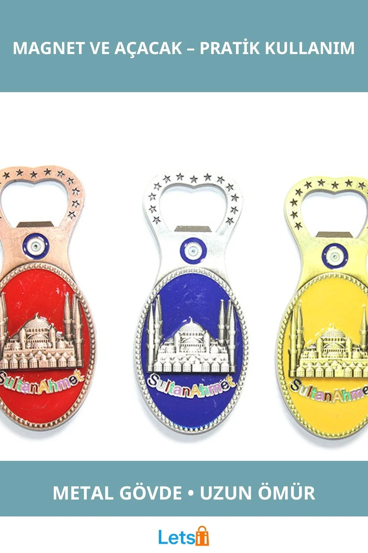 Yöresel Sultanahmet Magnet ve Açacak Şık Metal Hediye