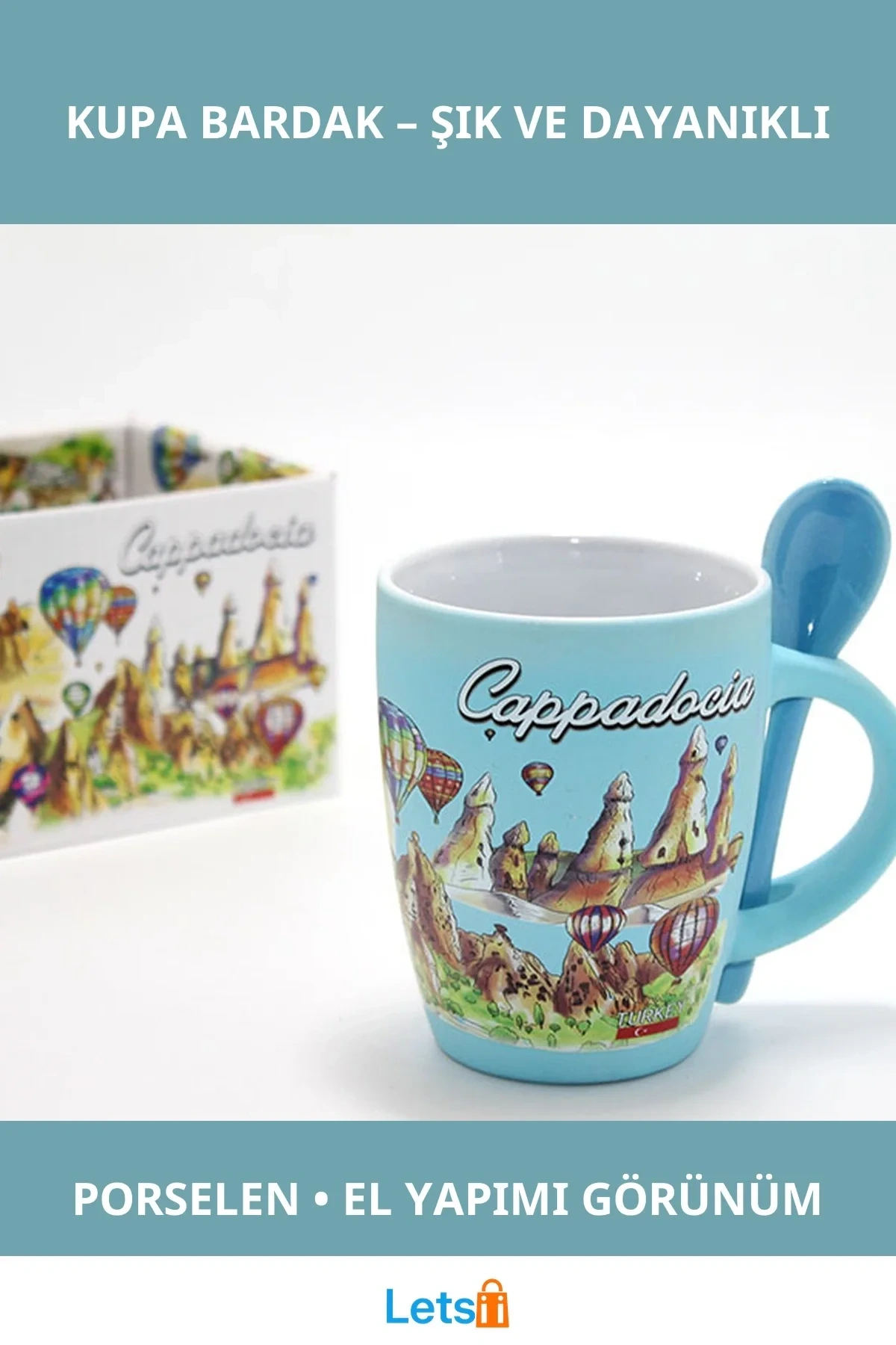 Yöresel Tasarım El Yapımı Porselen Tekli Kupa Bardak