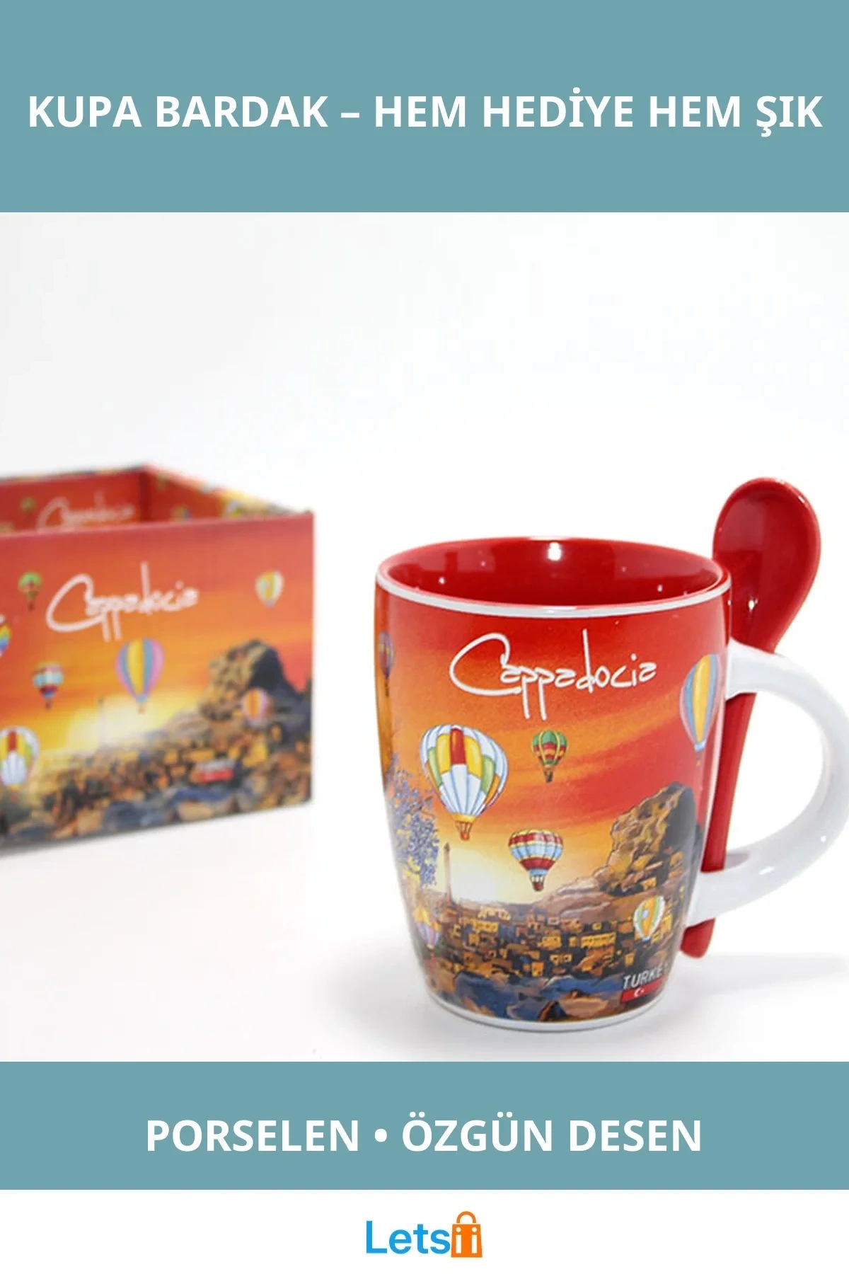 Yöresel Tasarımlı Porselen Tekli Kupa Bardak