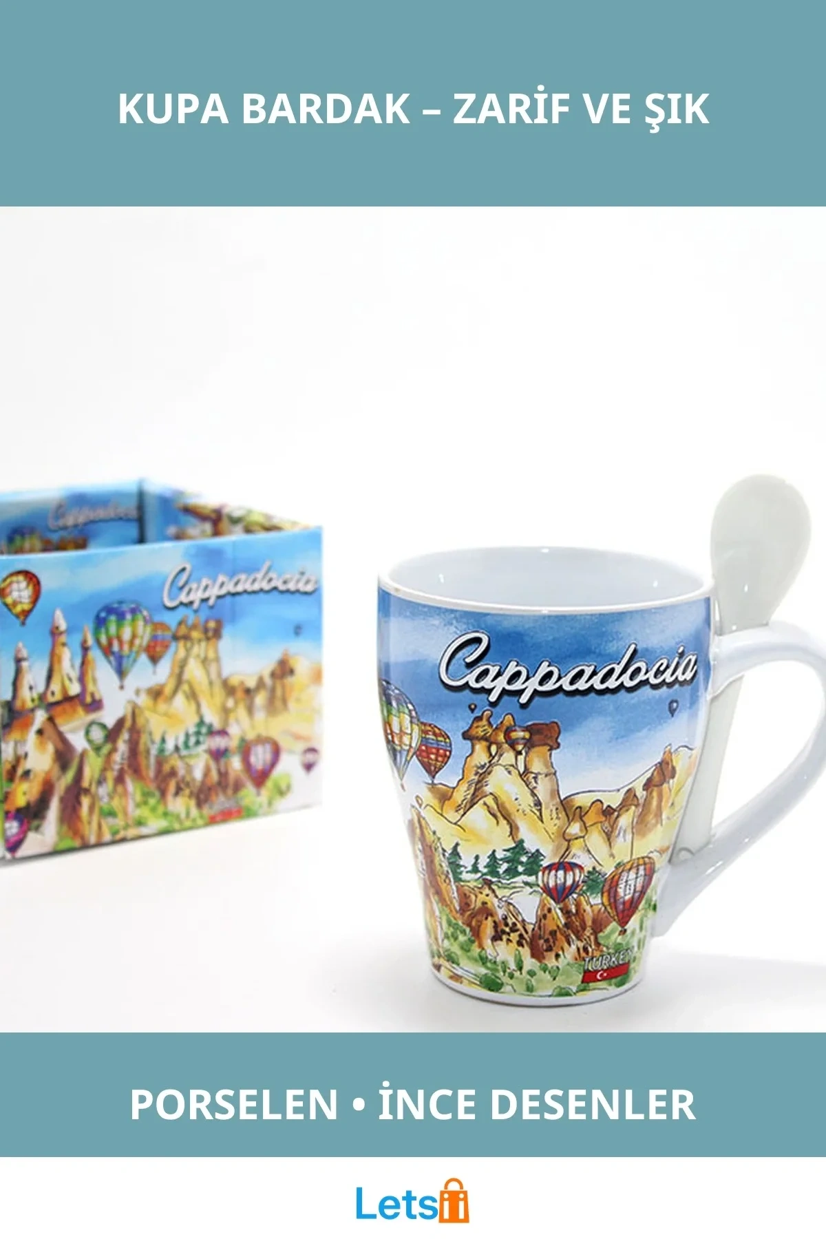 Yöresel Tasarımlı Şık Porselen Kupa Bardak Model 8