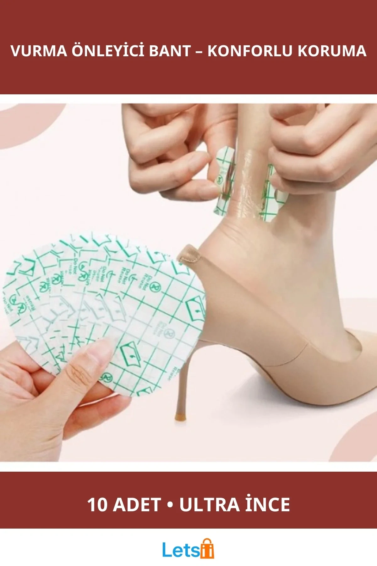 Yüksek Elastik Nefes Alabilir Ayakkabı Vurma Önleyici Bant 10 Adet