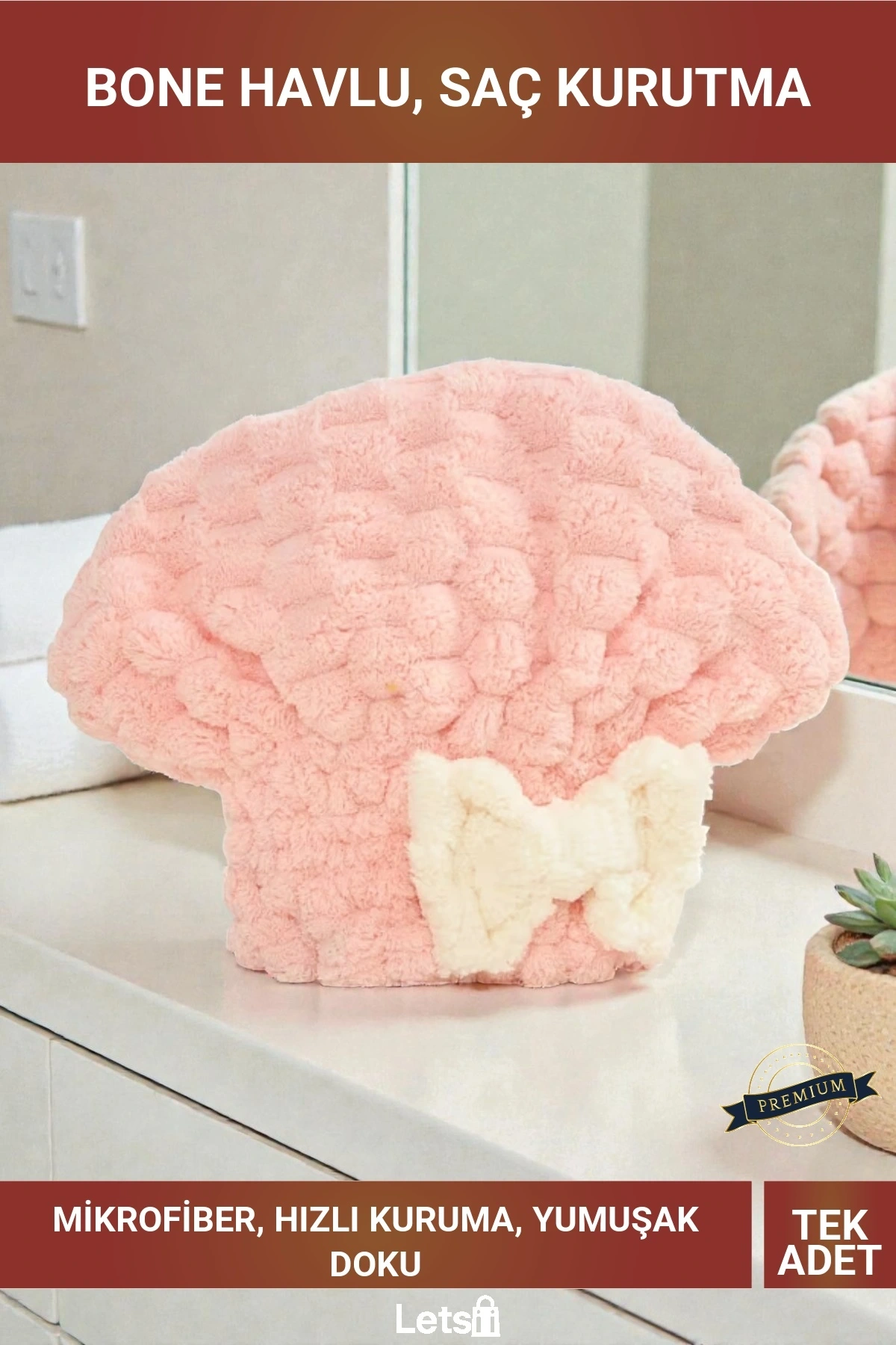 Yüksek Emici Hızlı Kurutma Saç Kırılmasını Önleyen Yumuşak Örgü Mikrofiber Bone Havlu