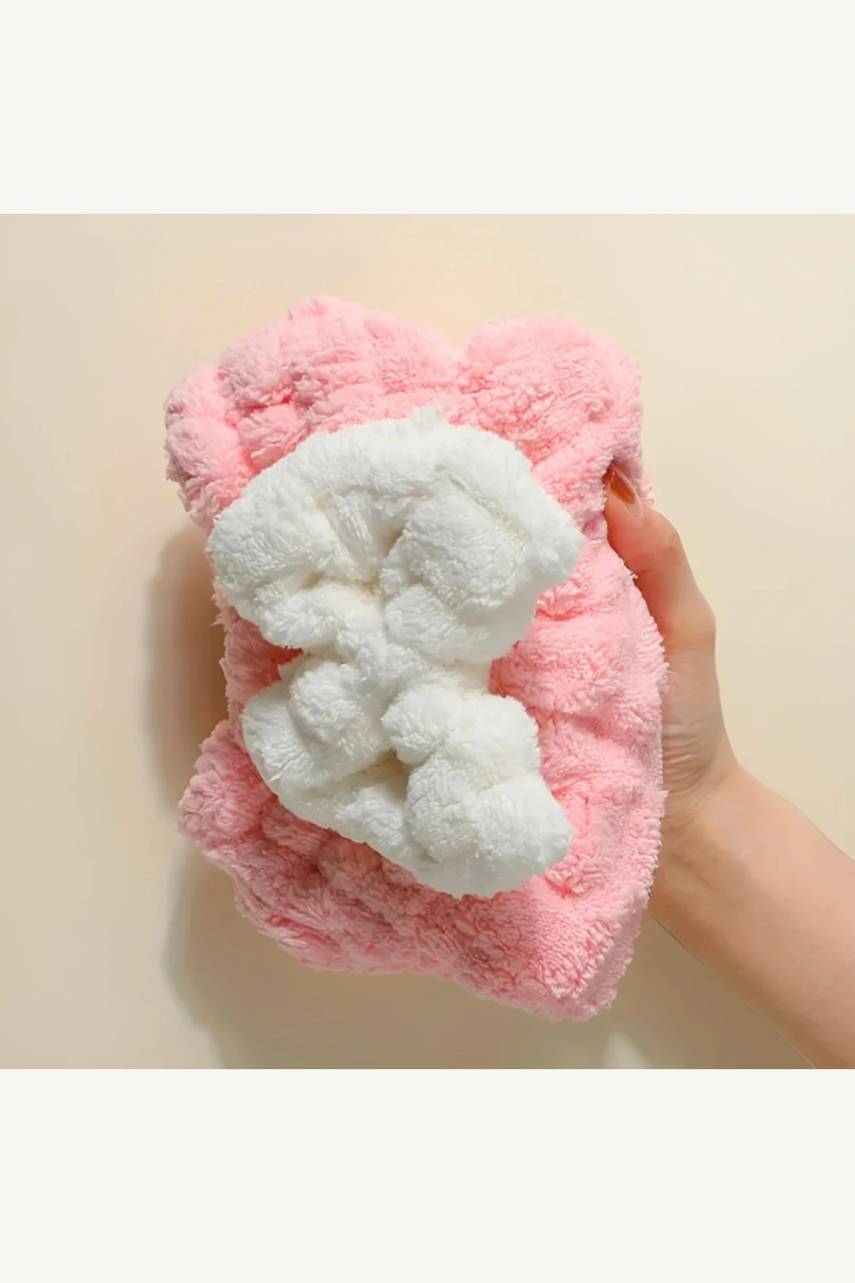 Yüksek Emici Hızlı Kurutma Saç Kırılmasını Önleyen Yumuşak Örgü Mikrofiber Bone Havlu