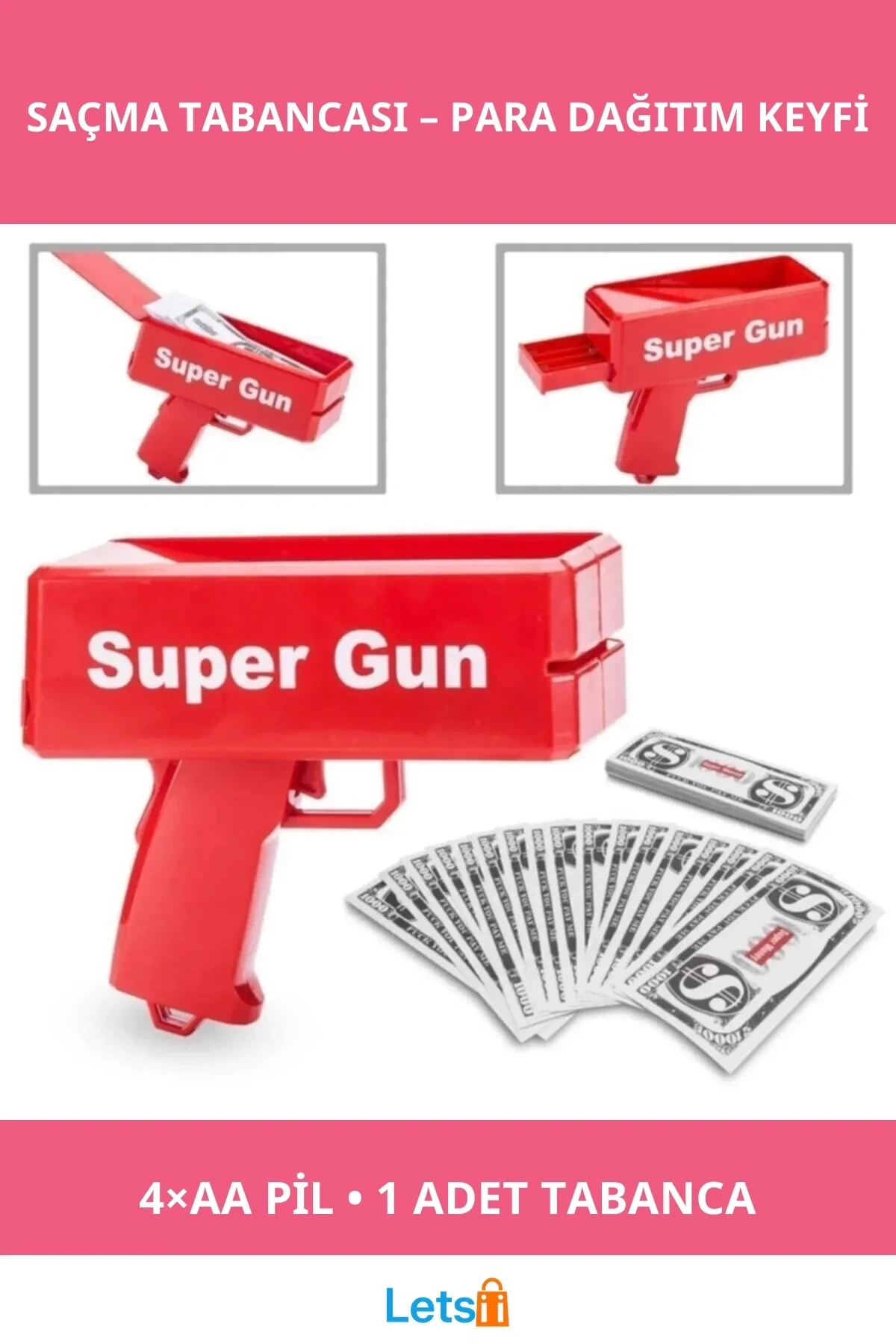 Yüksek Kalite Dolar Saçma Tabancası ile Eğlenceli Dağıtım
