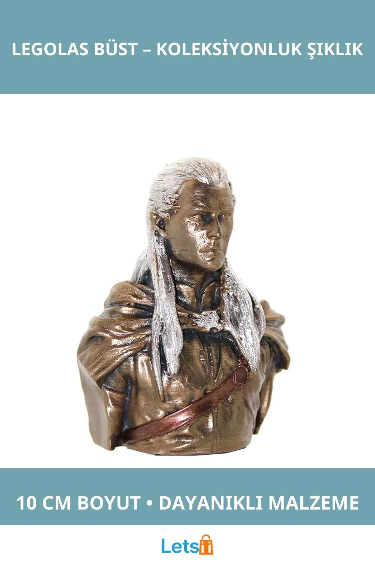 Yüksek Kaliteli 10 cm Polyester Legolas Büst Figürü