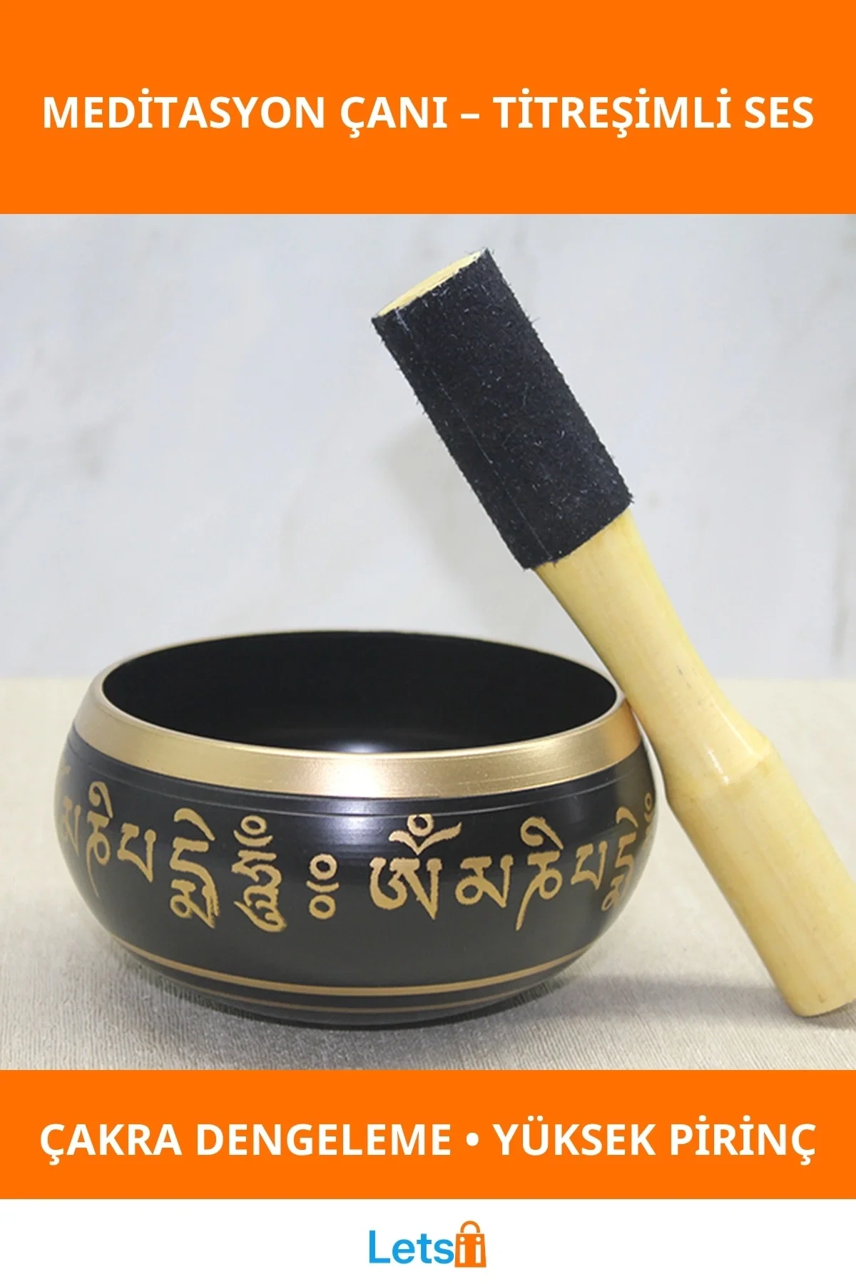 Yüksek Kaliteli Pirinç Meditasyon Çanı Derin Ses 1 Adet
