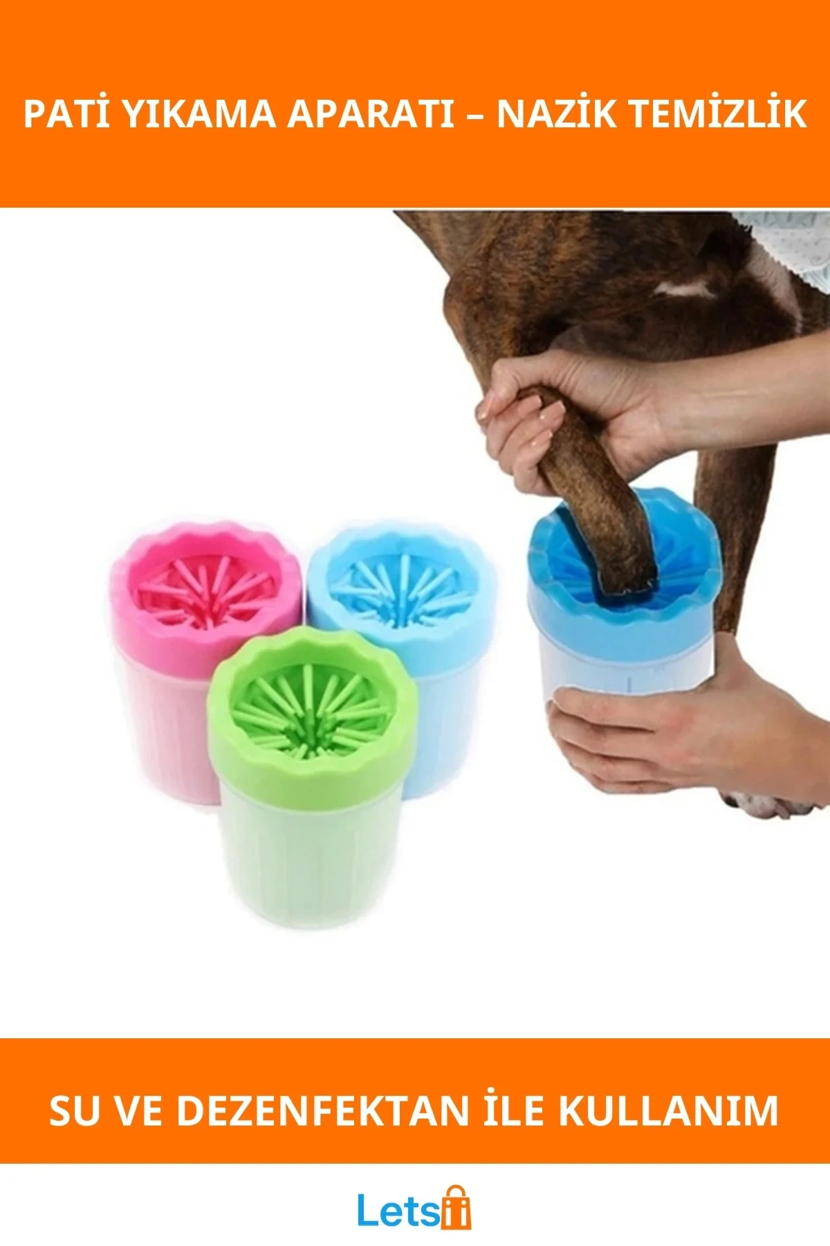 Yüksek Kaliteli Su Geçirmez Soft Gentle Köpek Pati Yıkama Aparatı