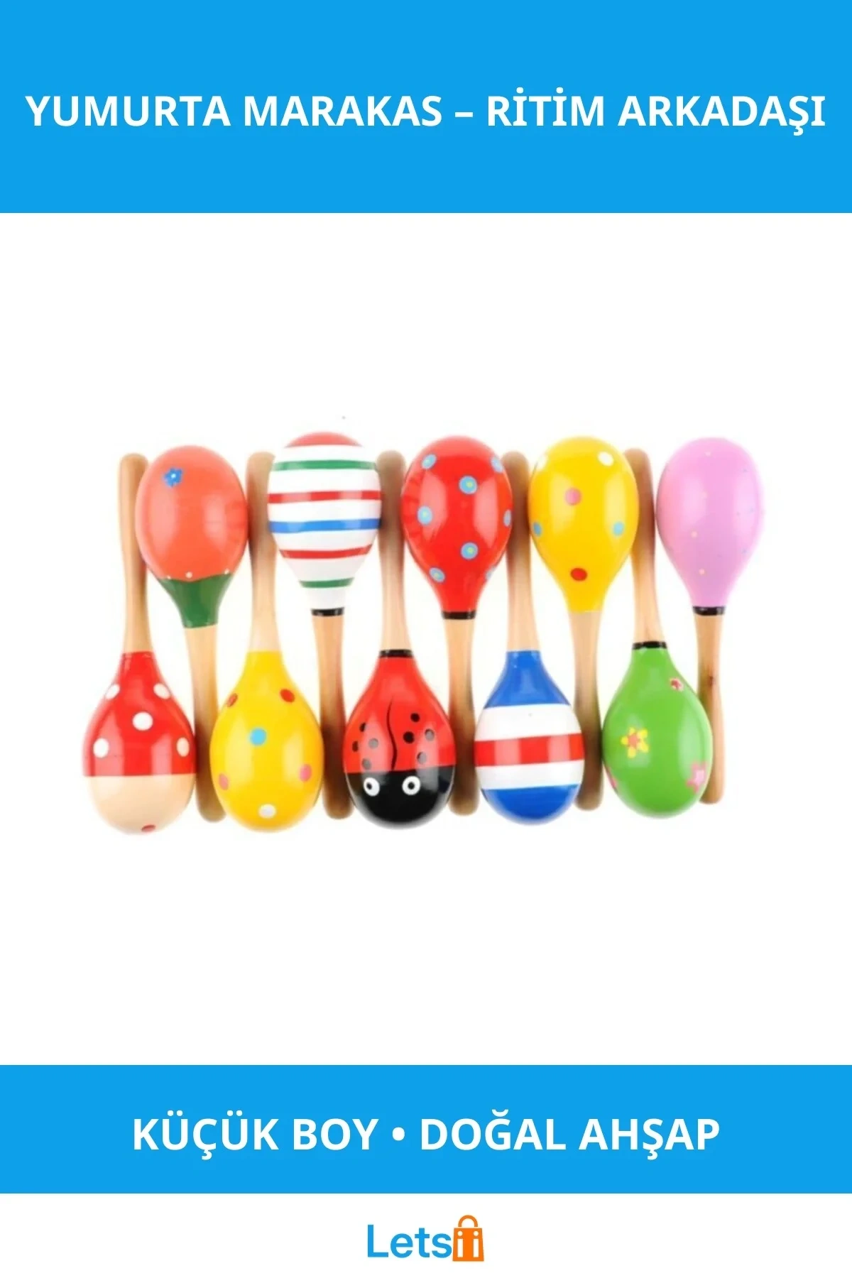 Yumurta Şeklinde Eğlenceli Doğal Marakas