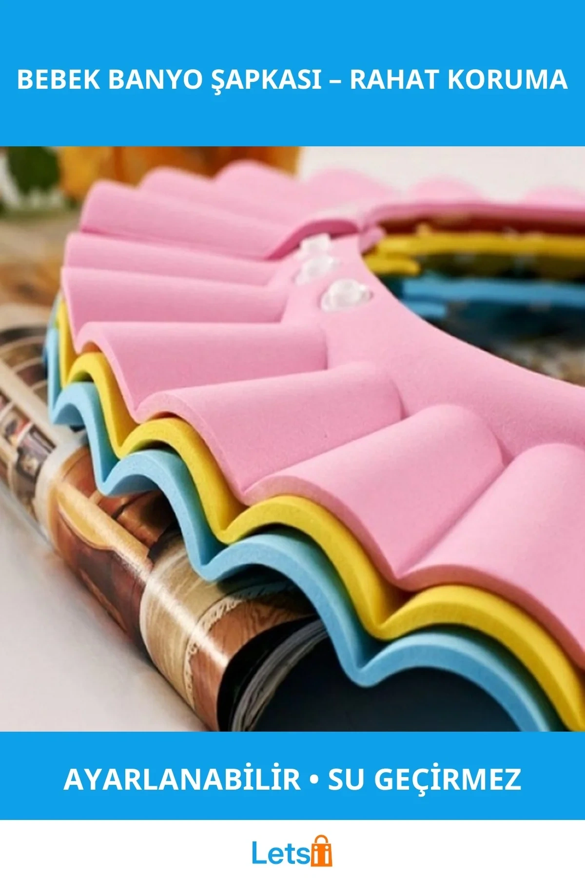 Yumuşak Esnek Silikon Bebeğe Uygun Pembe Banyo Şapkası