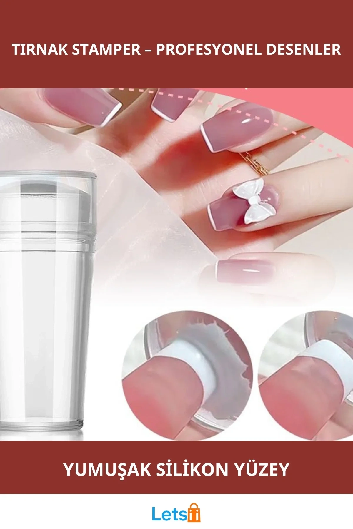 Yumuşak Güçlü Tırnak Süs Damgası French Stamper
