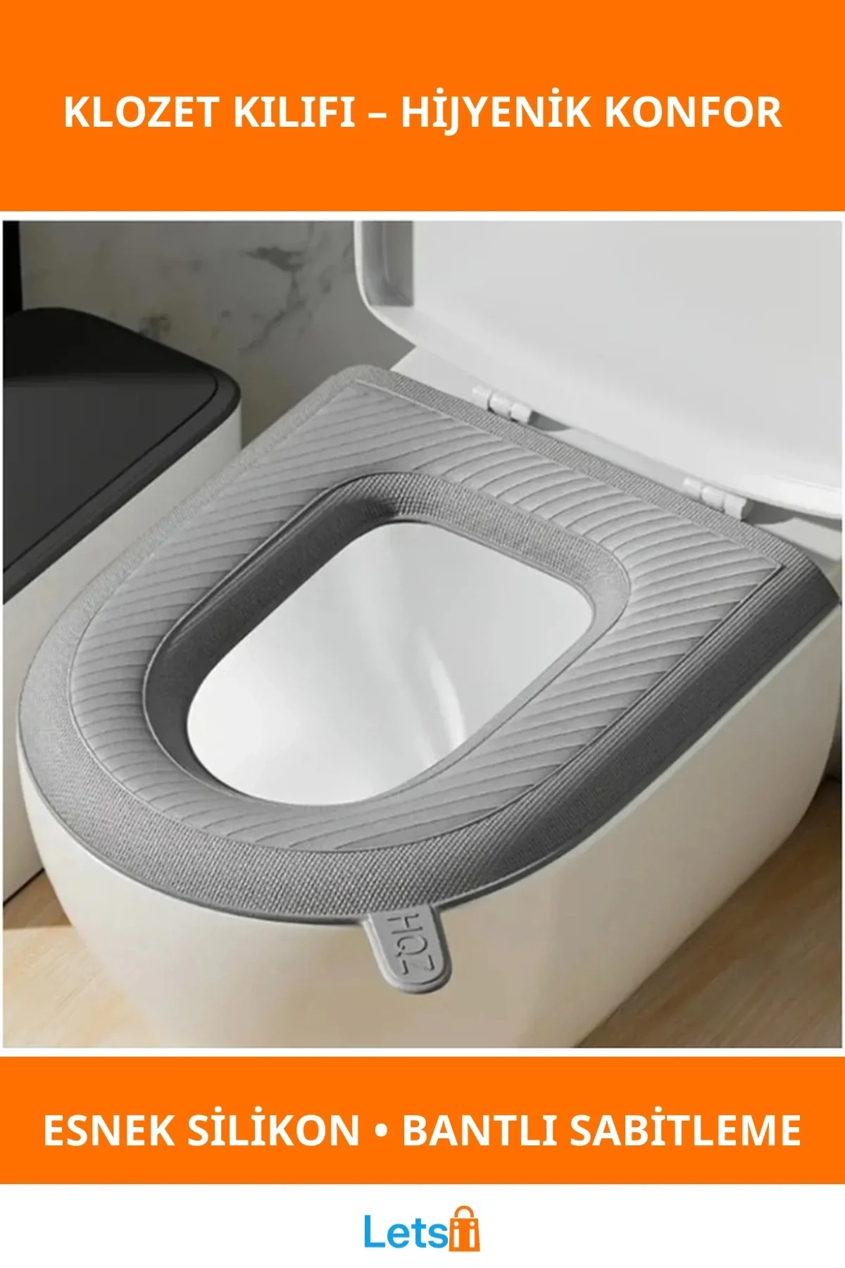 Yumuşak Kaymaz Silikon Klozet Tuvalet Kılıfı