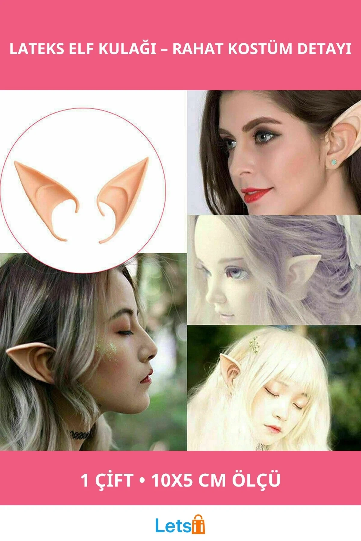 Yumuşak Lateks Elf Kulağı 1 Çift Esnek ve Rahat Kullanım