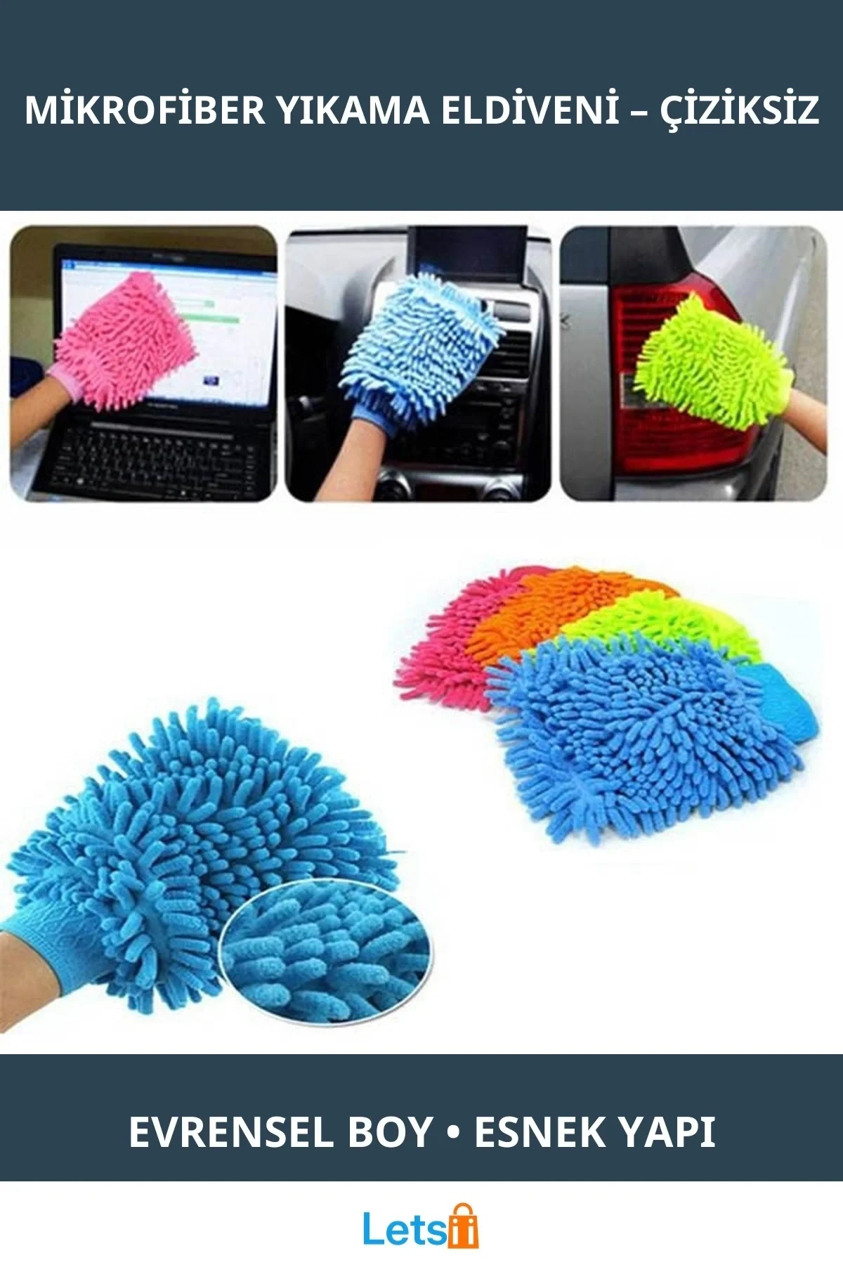 Yumuşak Mikrofiber Araç Yıkama Eldiveni