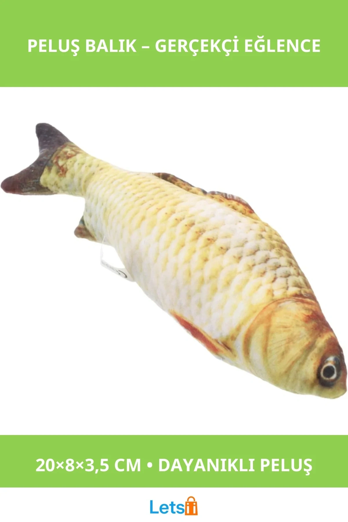 Yumuşak Peluş Kedi Oyuncağı Balık 20*8*3,5 cm Eğlenceli Oyun