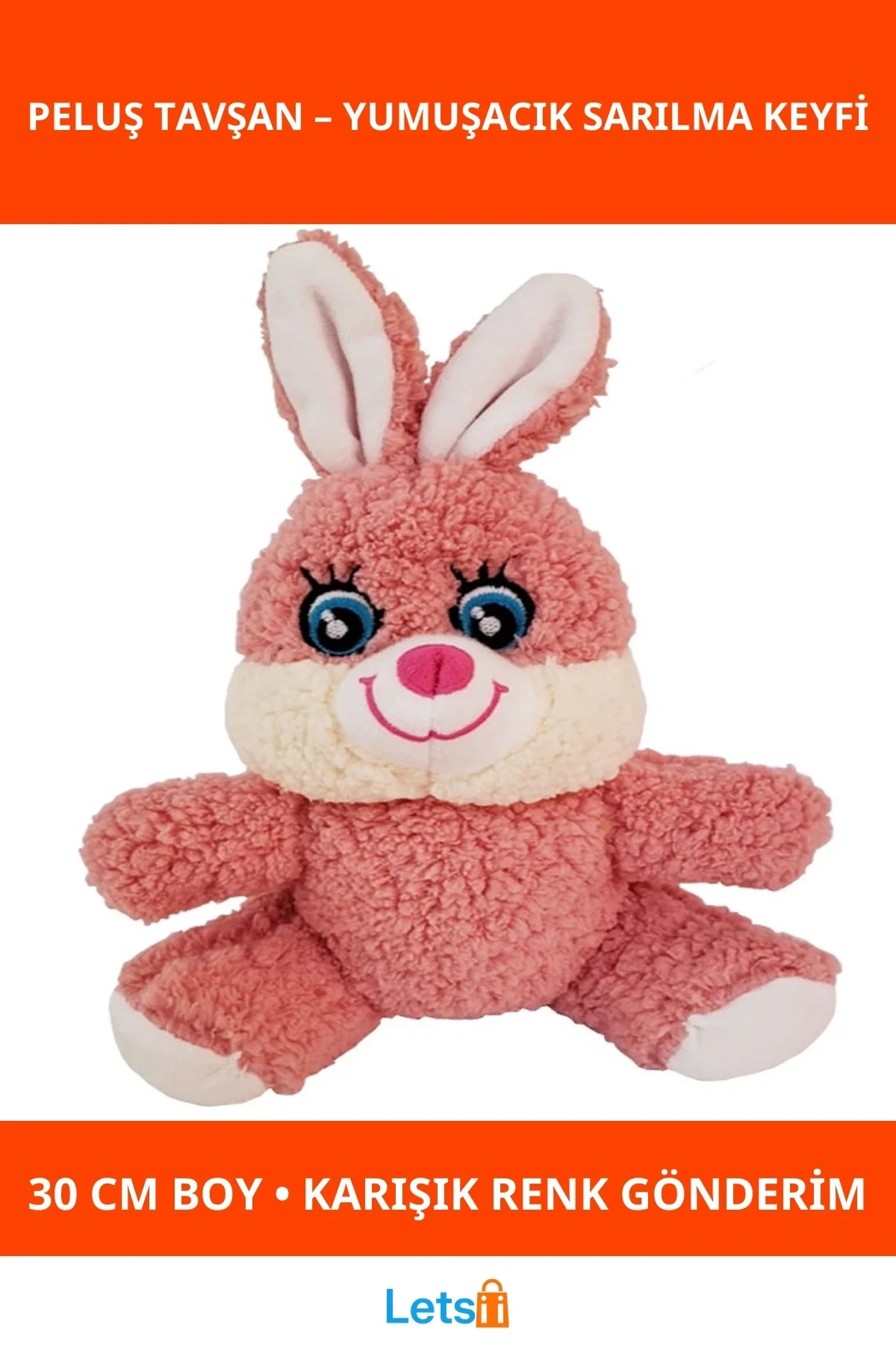 Yumuşak Peluş Tavşan 30 cm Çocuklar İçin Sevimli Oyuncak