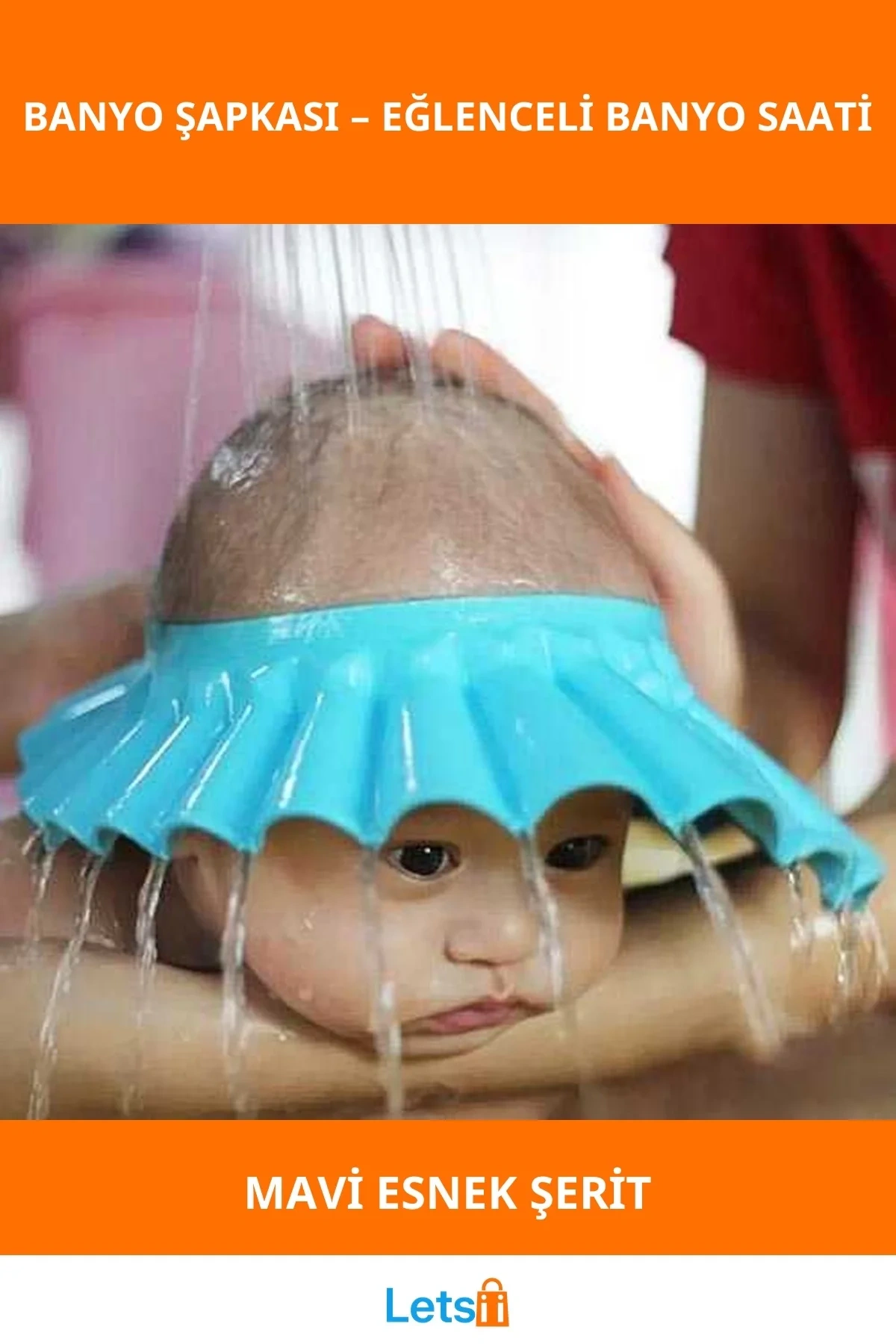 Yumuşak Silikon Bebek Banyo Şapkası Mavi 0 5 Yaş