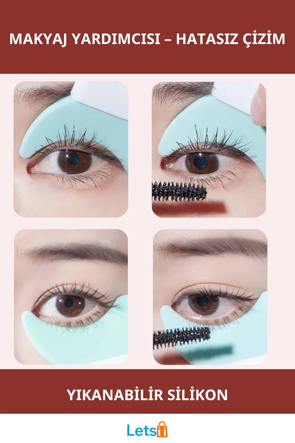 Yumuşak Silikon Göz Makyajı Yardımcısı Maskara ve Eyeliner Uygulayıcı