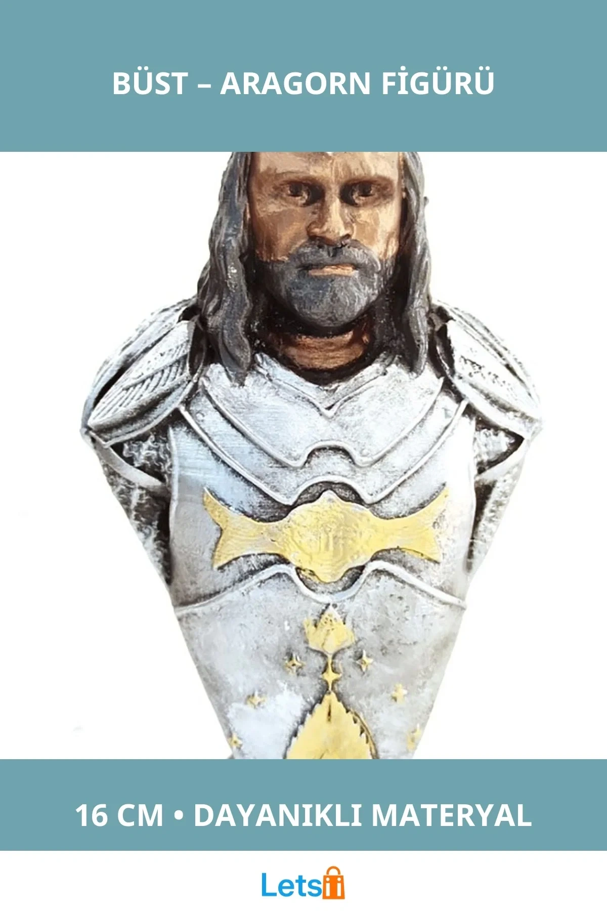 Yüzüklerin Efendisi Aragorn Büstü Büyük Boy 16 cm