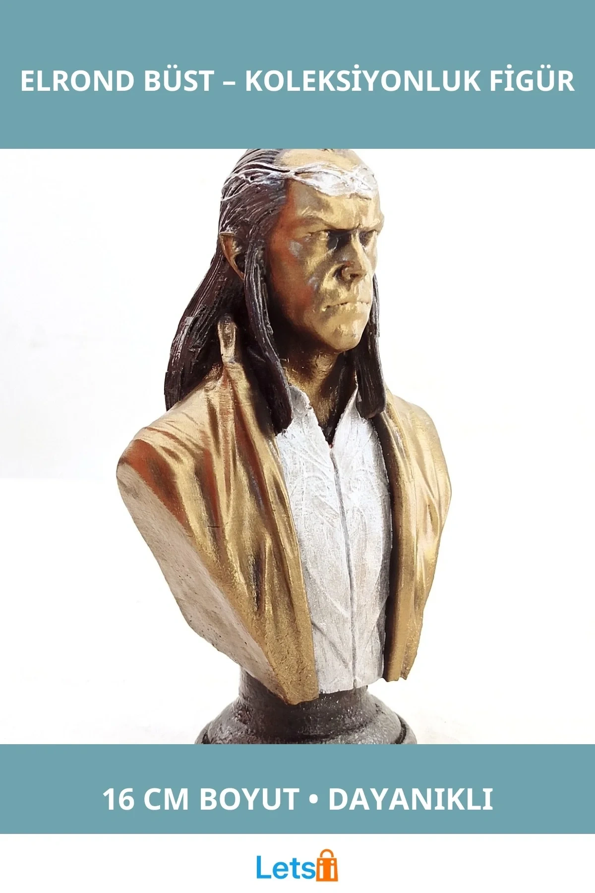 Yüzüklerin Efendisi Elrond Büst Büyük Boy Polyester Koleksiyon Figürü