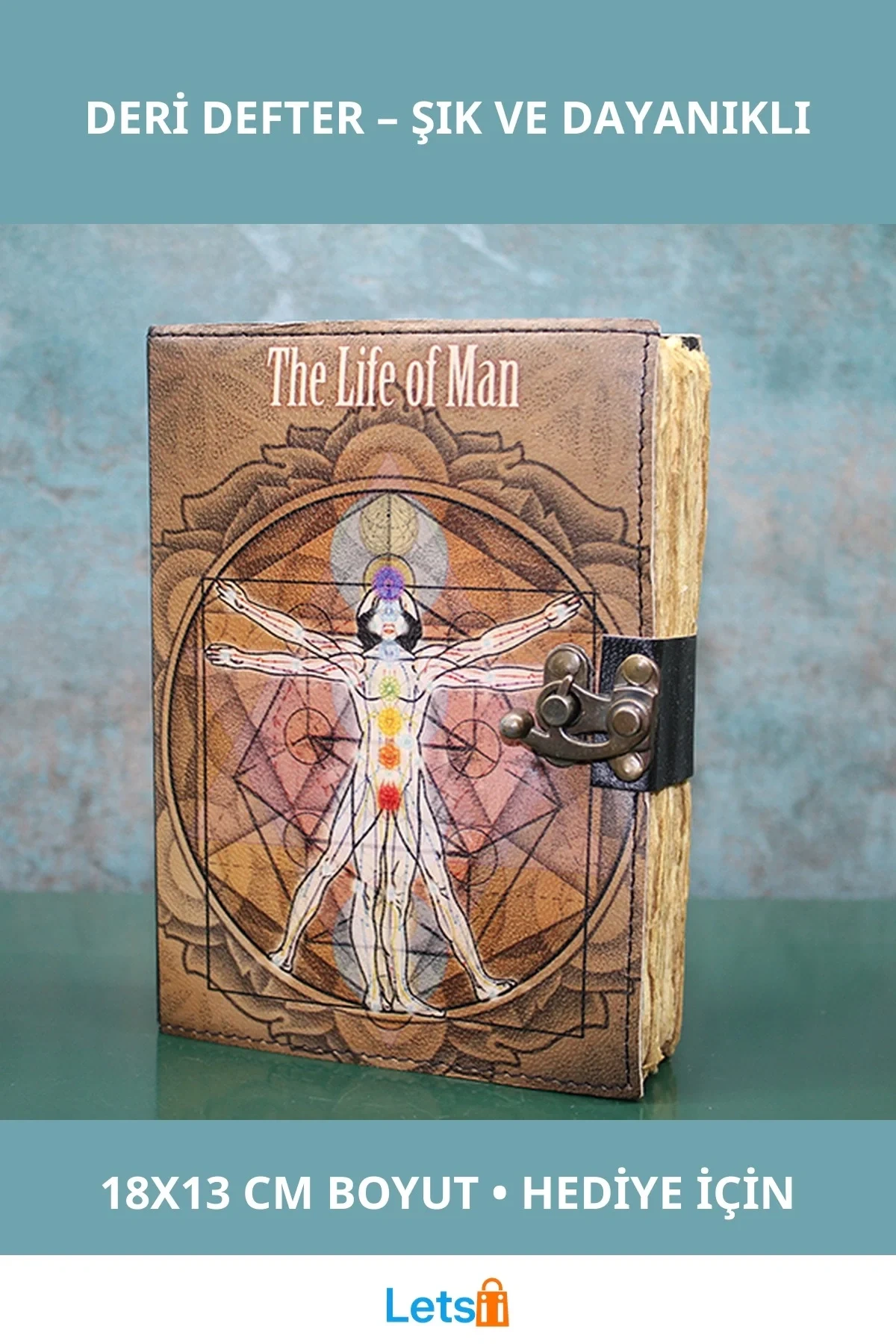 Zarif Deri Defter 18x13 cm Şık Hediye Not Defteri