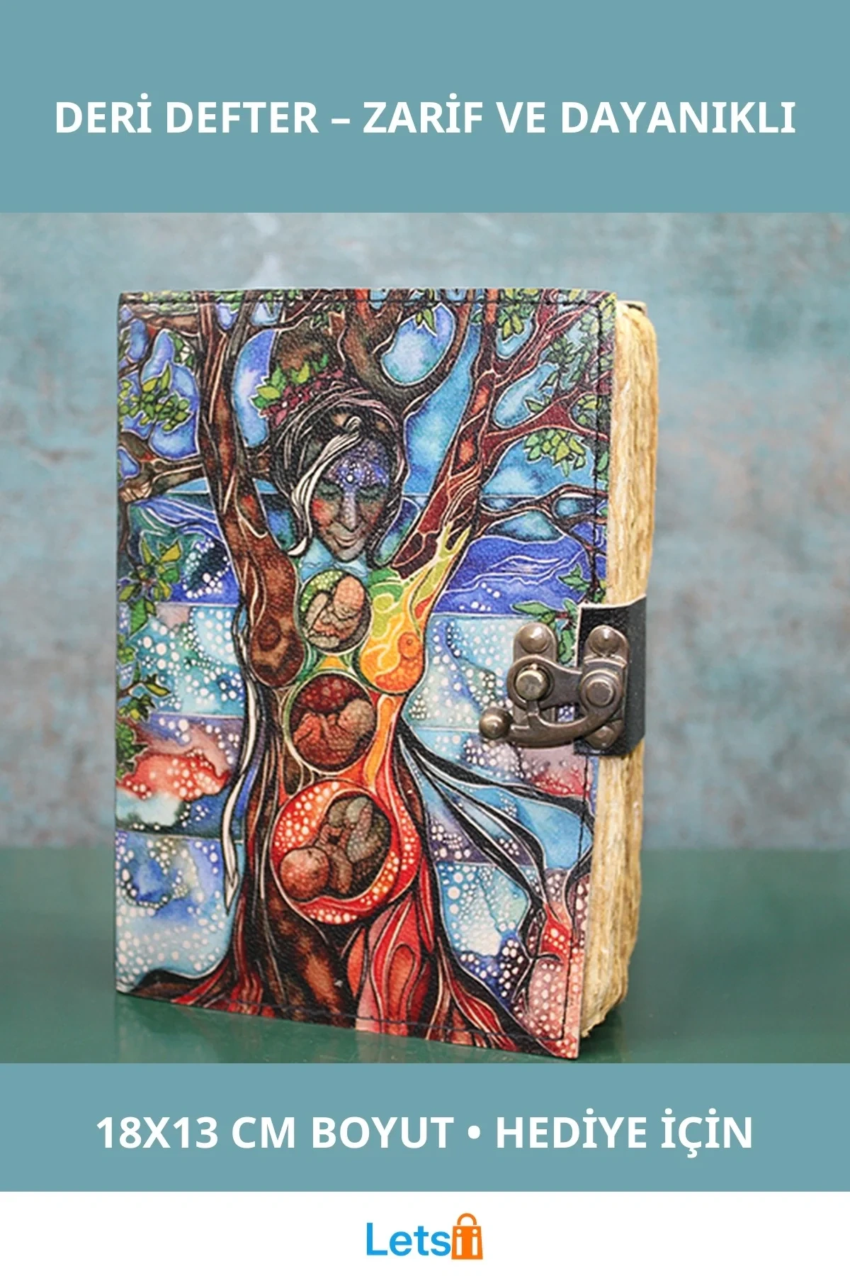 Zarif Deri Kapaklı Yazı Defteri 18x13 cm Hediye Değeri