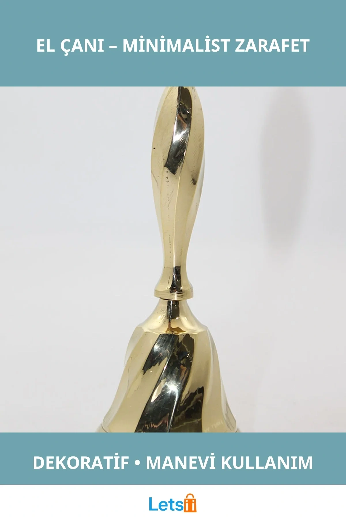 Zarif Pirinç El Çanı Minimalist Meditasyon Aksesuarı