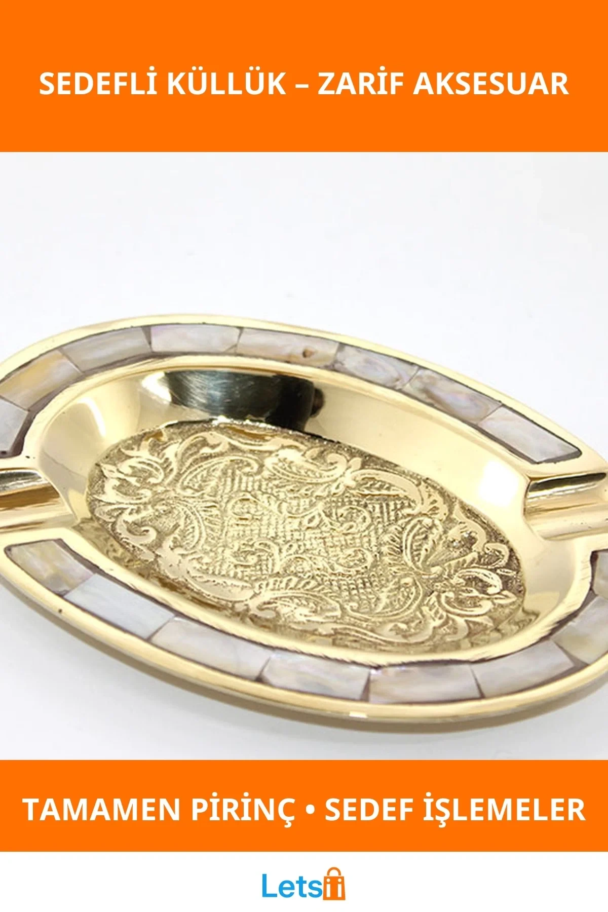 Zarif Pirinç Sedefli Küllük 1 Adet