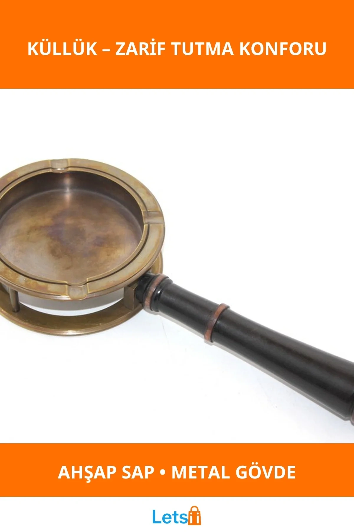 Zarif Pirinç Tutmalı Şık Küllük