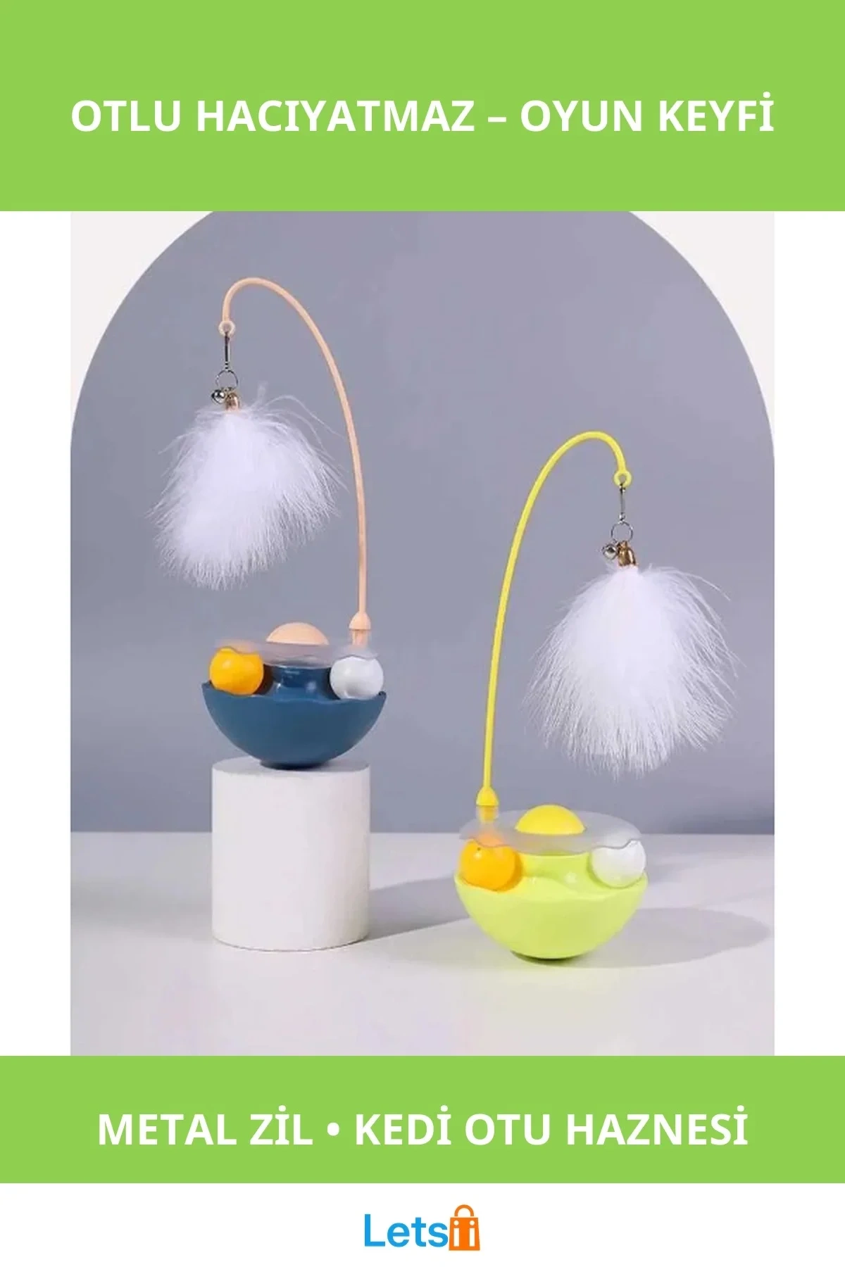 Zilli Kedi Otlu Eğlenceli Hacıyatmaz Oyuncağı