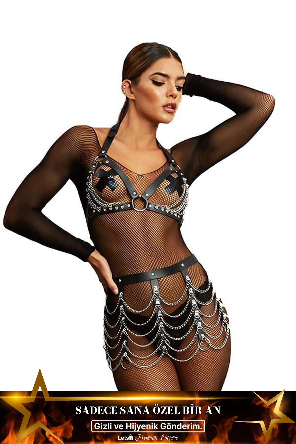 Zincir Detaylı Fantezi Harness Aksesuar Standart Renk