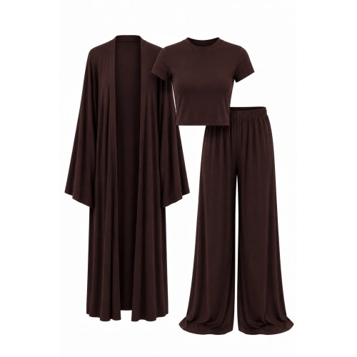 3’lü Kimono Takım Kahverengi