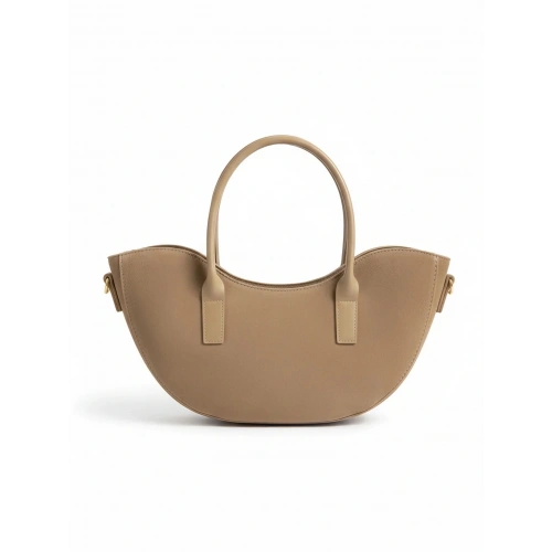 Leila Süet Vizon Fermuarlı El ve Omuz Çantası