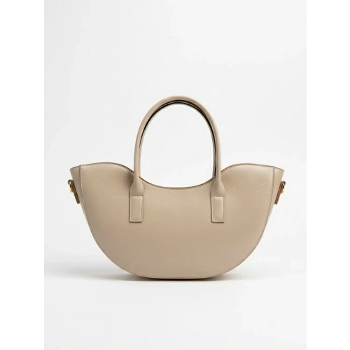 Leila Deri Vizon Fermuarlı El ve Omuz Çantası