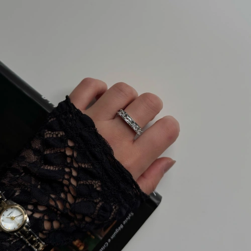 Luxury Baget Taşlı Silver Yüzük