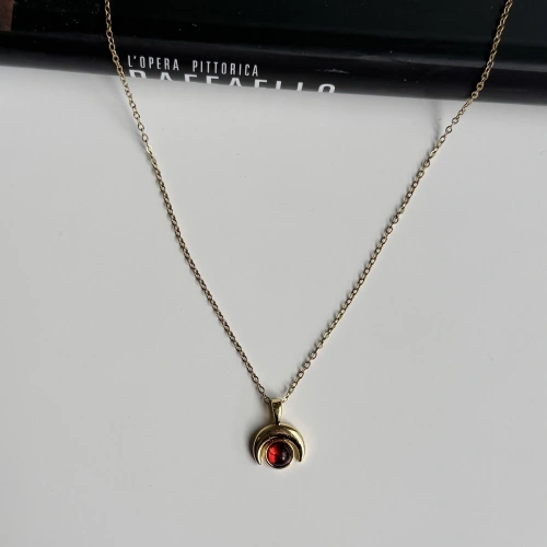 Moon Cherry Çelik Kolye