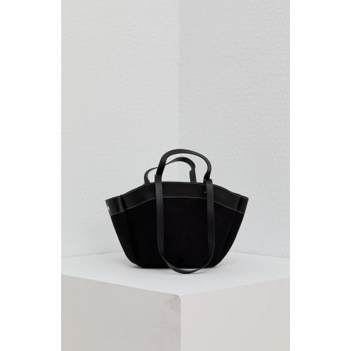 Alberta Siyah Yavrulu Omuz Çantası