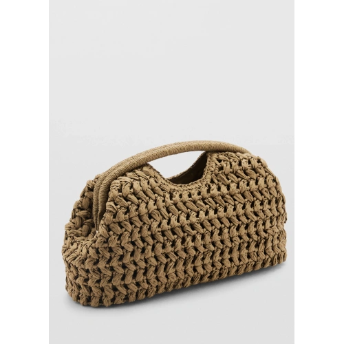 Camel Hasır Mng Clutch Çanta