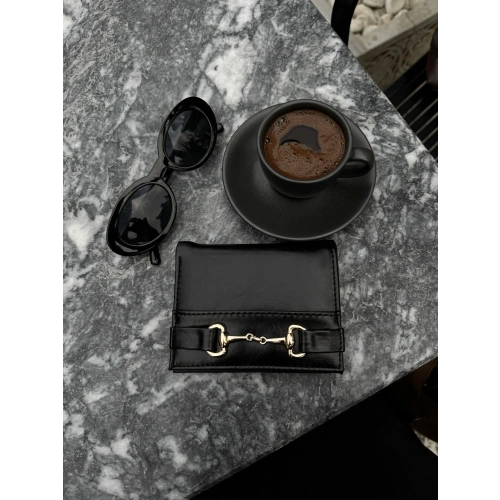 Ges Siyah Tokalı Deri Cüzdan