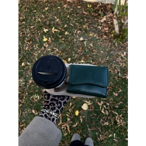 Noa Zümrüt Yeşili Deri Cüzdan