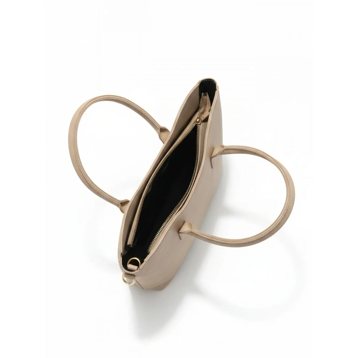 Leila Süet Vizon Fermuarlı El ve Omuz Çantası