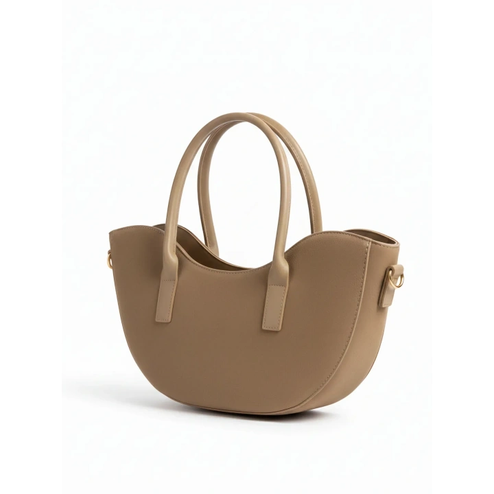 Leila Süet Vizon Fermuarlı El ve Omuz Çantası