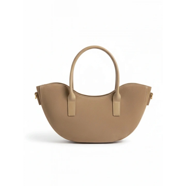 Leila Süet Vizon Fermuarlı El ve Omuz Çantası