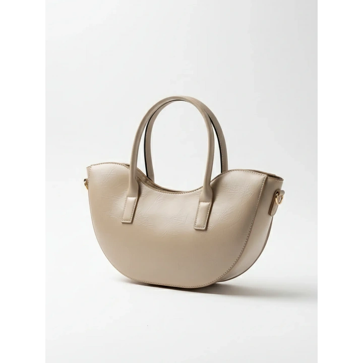 Leila Deri Vizon Fermuarlı El ve Omuz Çantası