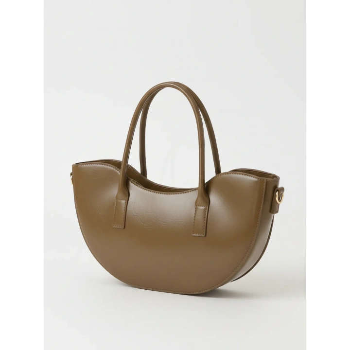 Leila Deri Yağ Yeşili Fermuarlı El ve Omuz Çantası